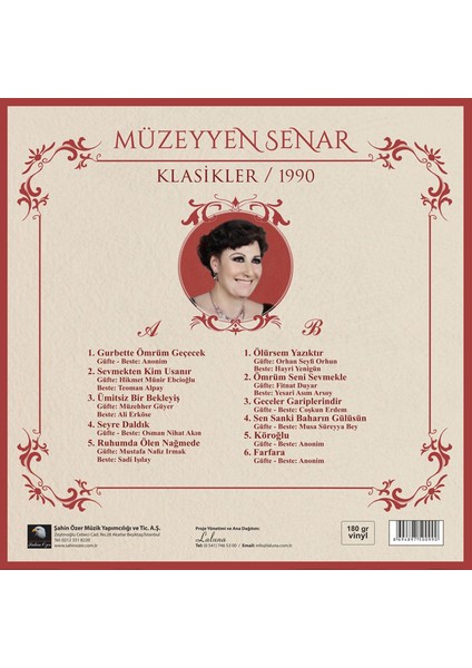 Müzeyyen Senar – Klasikler 1990 LP fiyatları