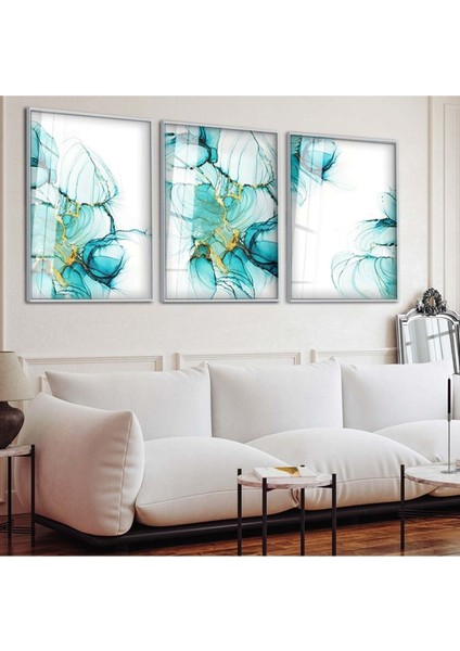 SOYUT DESEN 3'LÜ METAL ÇERÇEVELİ CAM TABLO SETİ fiyatları