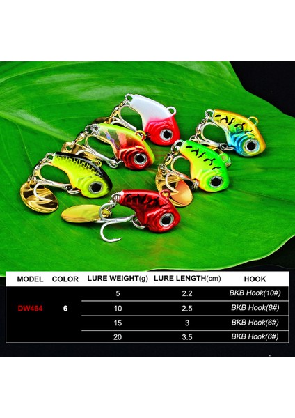 Renkh Tarzı 5g-2.2cm 1 Adet 5g 10G 15G 20G Metal Vıb Yem Ile Döner Pul Spooer Jig Balıkçılık Yem Wobbler Balıkçılık Yemler Takımı Bkb Kanca Ile (Yurt Dışından)