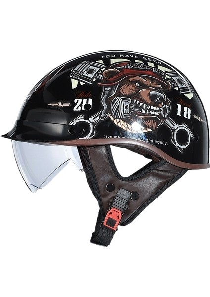 Motosiklet Kaskları Erkek ve Kadın Motosiklet Harley Yarım Kasklar Baretler (Yurt Dışından)