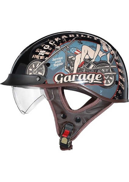 Motosiklet Kaskları Erkek ve Kadın Motosiklet Harley Yarım Kasklar Baretler (Yurt Dışından)