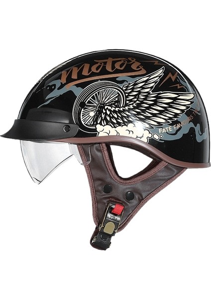 Motosiklet Kaskları Erkek ve Kadın Motosiklet Harley Yarım Kasklar Baretler (Yurt Dışından)