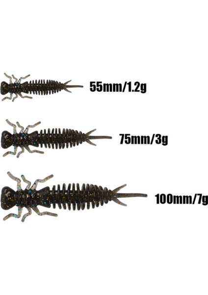 H Tarzı 75MM 3g 5 Adet Larva Yumuşak Yemler Yapay Silikon Yumuşak Yem Solucan Balıkçılık Wobblers Levrek Sazan Swimbaits (Yurt Dışından)