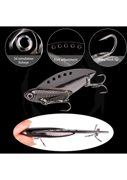 Silver-2 Kanca Stili 20G Metal Vıb 7g 10G 15G 20G Balıkçılık Yemi Titreşimli Spooer Yemler Crankbait Levrek Yapay Sert Yem Cırcır Vıb Takımı (Yurt Dışından)