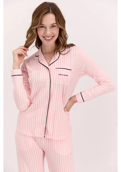 Gömlek Yaka Önden Düğmeli Uzun Kol Kadın Pijama Takım 8765 modelleri