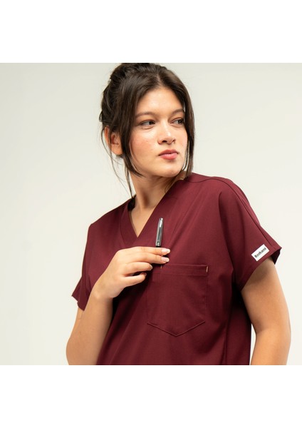 Core Flex Lüks Likralı Unisex Medikal Bordo Alt Üst Takım Doktor Hemşire fırsatları