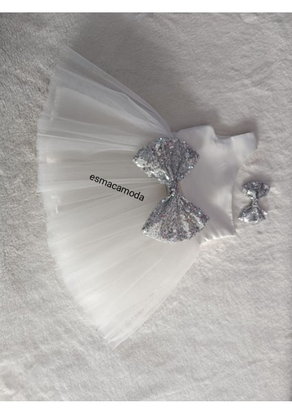 Kız Çocuk Beyaz Tek Omuz Tasarımlı Model Elbise fiyatları