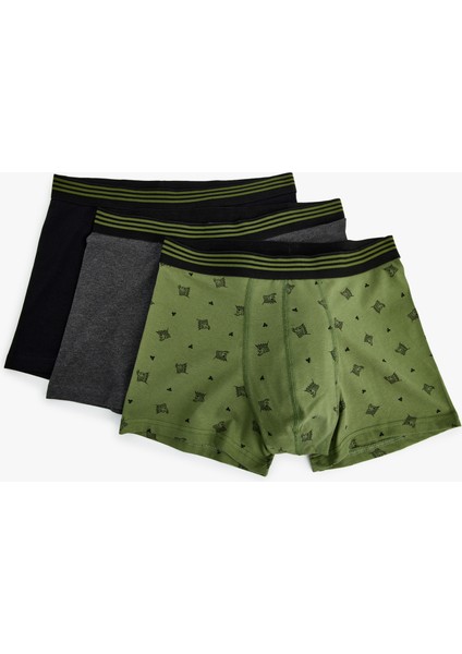 3'Lü Boxer Seti Pamuklu Oyun Baskılı