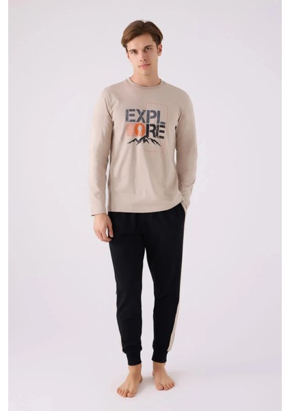 Pamuk Uzun Kol Erkek Pijama Takım 3138