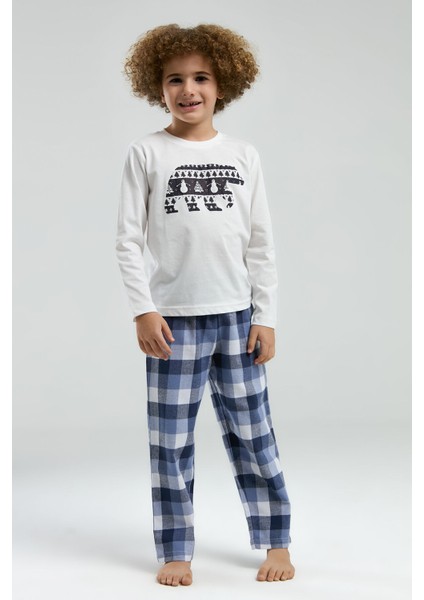 Erkek Çocuk Beyaz Uzun Kol Pijama Takım fiyatları
