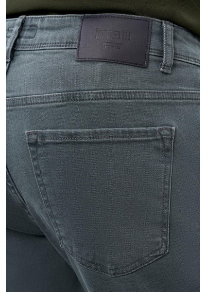 Su Yeşili Düz Gabardin Pamuklu 5 Cep Slim Fit Casual Denim Pantolon 1023245158