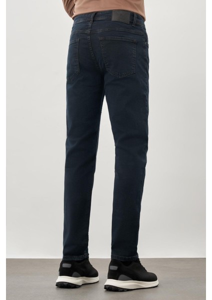 Koyu Lacivert Düz Gabardin Pamuklu 5 Cep Slim Fit Casual Denim Pantolon 1023245159 fırsatları