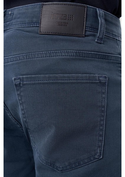 Indigo Mavi Düz Gabardin Pamuklu 5 Cep Slim Fit Casual Denim Pantolon 1023245158 indirimleri