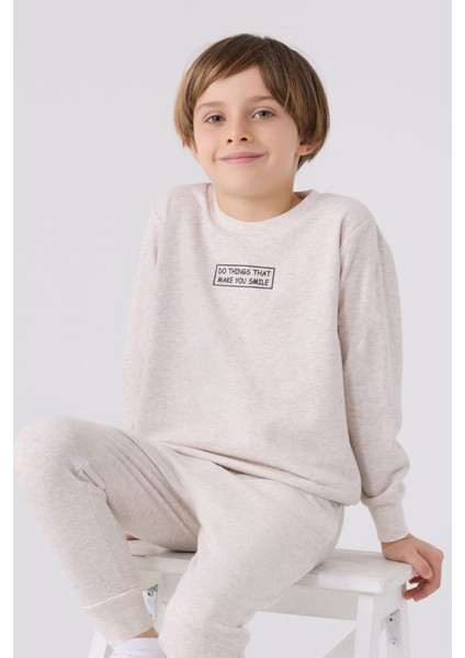 Kız Çocuk Krem Eşofman Takımı