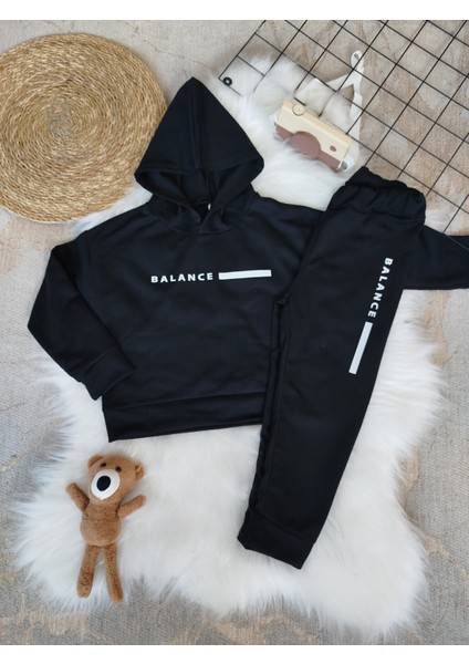 Çocuk Kapüşonlu Baskılı Eşofman Takımı Kreşilkokul Anaokul