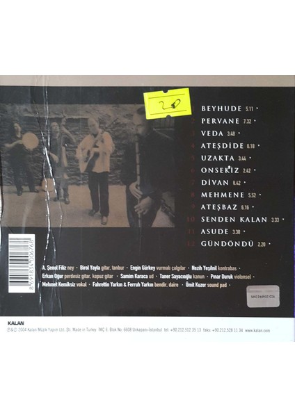 A. Senol Filiz Birol Yayla - Pervane Moth Yansımalar CD fiyatları