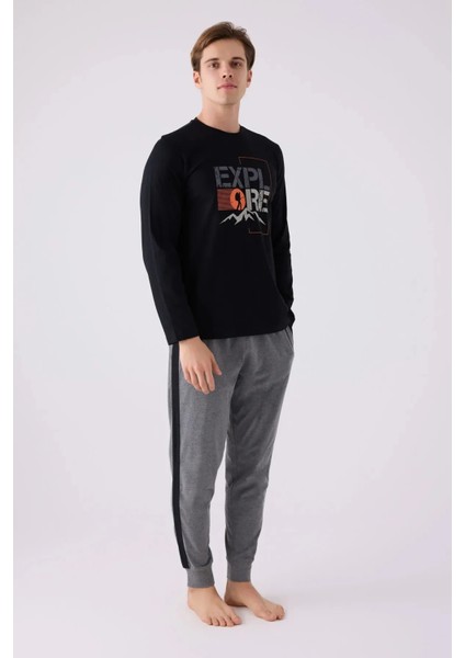 Pamuk Uzun Kol Erkek Pijama Takım 3138