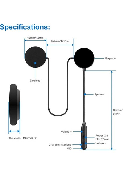 Motosiklet Kaskı Bluetooth 4.2 Kulaklık, Su Geçirmez Spor Kulaklık (Yurt Dışından) fiyatları