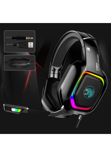 Kablolu Oyuncu Kulaklığı Kulaklık Rgb LED Işıklı Kulaklık (Pembe) (Yurt Dışından) indirimleri