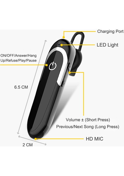 Mikrofonlu Bluetooth Kulaklık Kablosuz Kulaklık Tere Dayanıklı, Siyah (Yurt Dışından) fırsatları