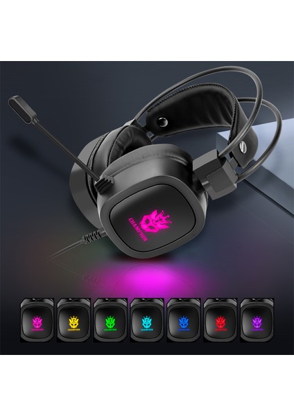 Oyun Kulaklığı 3,5mm Kablolu Kulaklık Rgb Işıklı Oyun Kulaklıkları (Siyah) (Yurt Dışından) modelleri