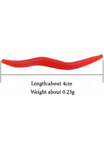 Kırmızı Stil 100 Adet 4cm Yapay Solucan Yumuşak Yem Balık Kokulu Lüfer Turna Balığı - Amaca Uygun Lümen Yumuşak Yem Silikon Sanal Yem Balığı (Yurt Dışından)
