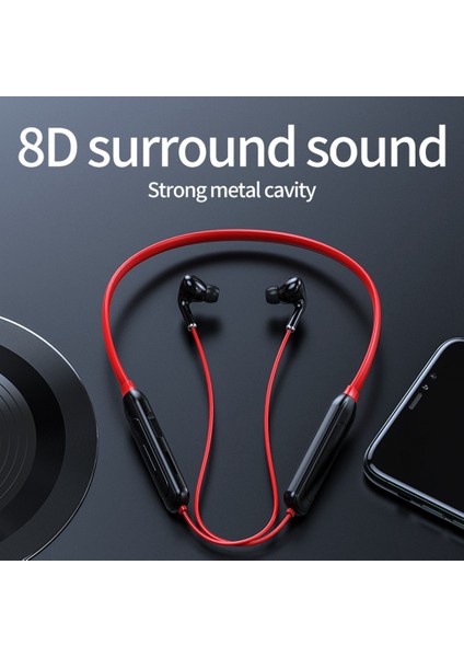 M60 Bluetooth 5.1 Spor Subwoofer Asılı Boyun Kulaklık Pembe (Yurt Dışından)