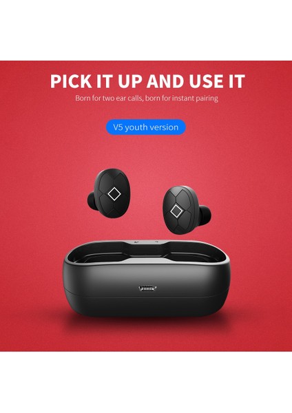 V5 Binaural Mini Bluetooth Kulaklık Tws 5.0 Gerçek Stereo Su Geçirmez (Yurt Dışından)