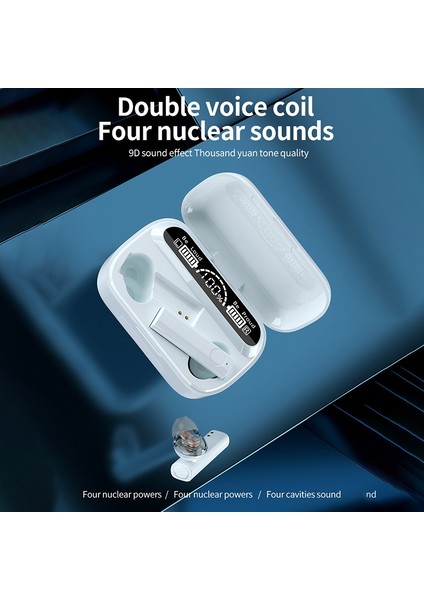 Tws Bluetooth Kulaklık 9d Stereo Kulaklıklar, Şarj Kutulu Beyaz (Yurt Dışından)