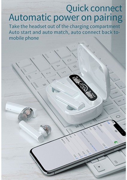 Tws Bluetooth Kulaklık 9d Stereo Kulaklıklar, Şarj Kutulu Beyaz (Yurt Dışından)