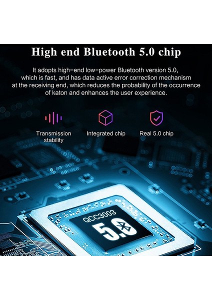 Bluetooth 5.0 Kemik Iletimli Kulaklık Akıllı Basın, Mikrofonlu Su Geçirmez (Yurt Dışından)