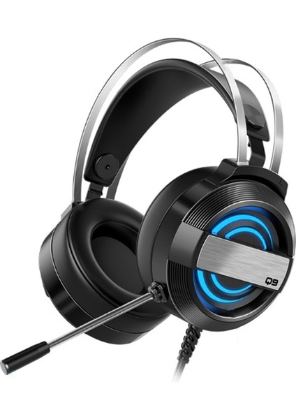 Q9 Başa Monte Bilgisayar Kablolu Kulaklık Masaüstü Oyun Mikrofonu Bluetooth (Yurt Dışından)