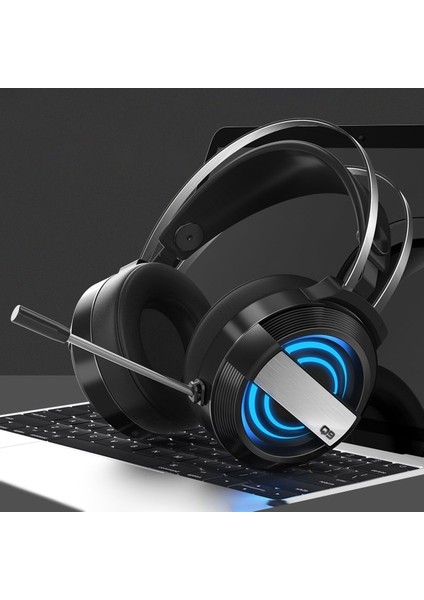 Q9 Başa Monte Bilgisayar Kablolu Kulaklık Masaüstü Oyun Mikrofonu Bluetooth (Yurt Dışından)