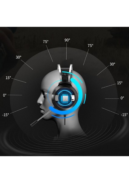 Q9 Başa Monte Bilgisayar Kablolu Kulaklık Masaüstü Oyun Mikrofonu Bluetooth (Yurt Dışından)