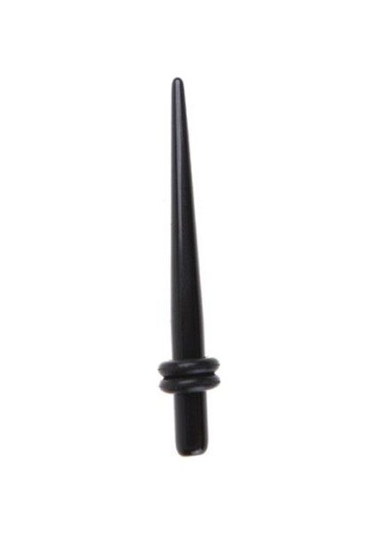 2 Adet Siyah Akrilik Kulak Genişletici Konik Fiş Sedye (8g 3mm) (Yurt Dışından)