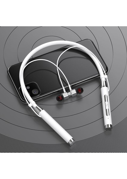 Kablosuz Bluetooth Boyun Bantlı Kulaklık Beyaz Su Geçirmez Spor Kulaklıklar (Yurt Dışından) indirimleri