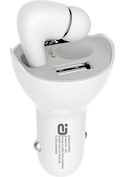 Özel Çağrıyı Sürmek Için Araç Kablosuz Bluetooth 5.0 Kulaklık -Beyaz (Yurt Dışından)