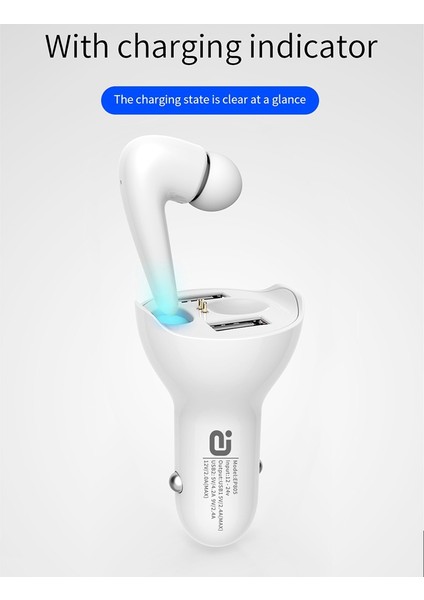 Özel Çağrıyı Sürmek Için Araç Kablosuz Bluetooth 5.0 Kulaklık -Beyaz (Yurt Dışından)