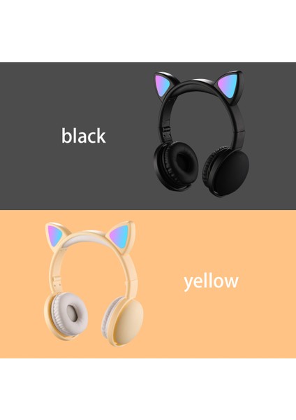 Kedi Mikrofonlu Bluetooth 5.0 Çocuk Desteği Tf Kart Siyah Oyun Kulaklığı (Yurt Dışından) fırsatları