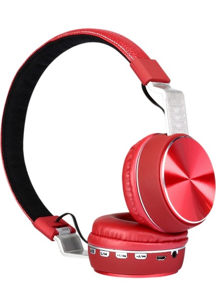 Kablosuz Bluetooth 5.0 Bas Kulak Spor Oyunları Kulaklığı Katlanır (Kırmızı) (Yurt Dışından)
