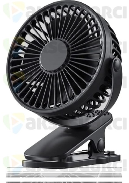 Mandallı Sıkıştırmalı Şarjlı 3 Kademe Taşınabilir Kıskaçlı Mini Fan Sessiz Vantilatör Soğutma