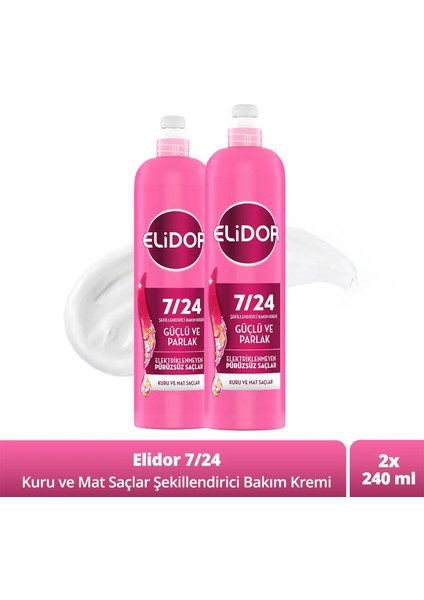 7/24 Şekillendirici Saç Bakım Kremi Güçlü ve Parlak Kuru ve Mat Saçlar 240 ml X2 indirimleri