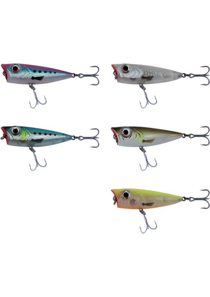 3D Minnow Pop Walker 43 3g Sahte Balık 03-White Flash