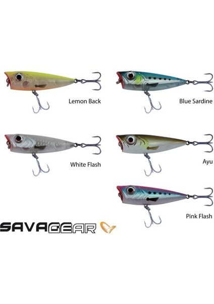 3D Minnow Pop Walker 43 3g Sahte Balık 03-White Flash