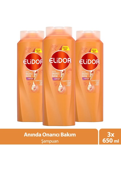 Superblend Saç Bakım Şampuanı Anında Onarıcı Bakım C Vitamini Keratin Seramid 650 ml x 3