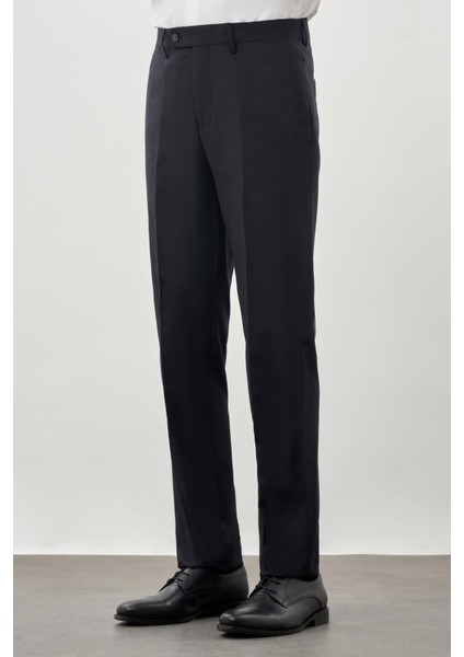 Koyu Lacivert Esnek Yandan Cepli Comfort Fit Classic Pantolon 1003245207