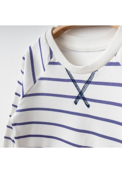 Erkek Bebek Lacivert Çizgili Sweat Pantolon 2’li Takım fiyatları