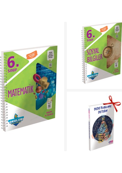 6.sınıf Matematik ve Sosyal Bilgiler Akıllı Defter Seti Hedef Pla