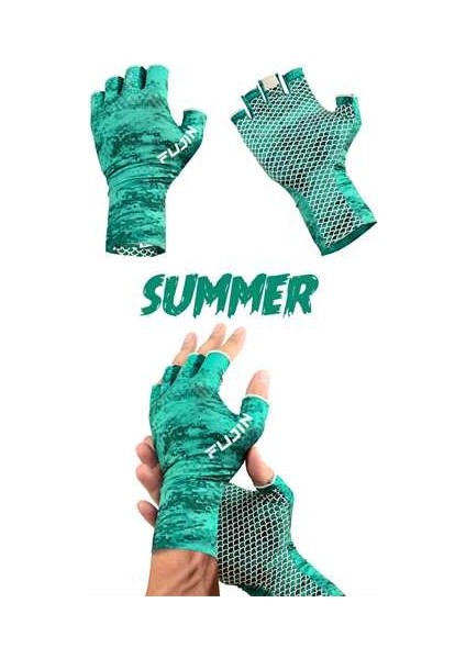 Pro Angler Summer Gloves Green M/l