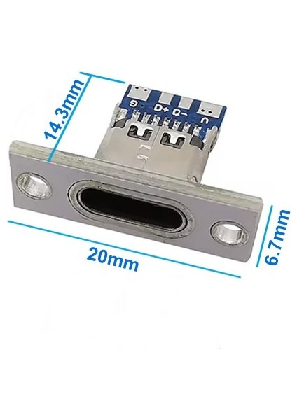 USB 3.1 Type C Panel Montaj Dişi Soket 4 Pin Smd Lehimlenebilir Padler Konnektör Telefon Şarj Board